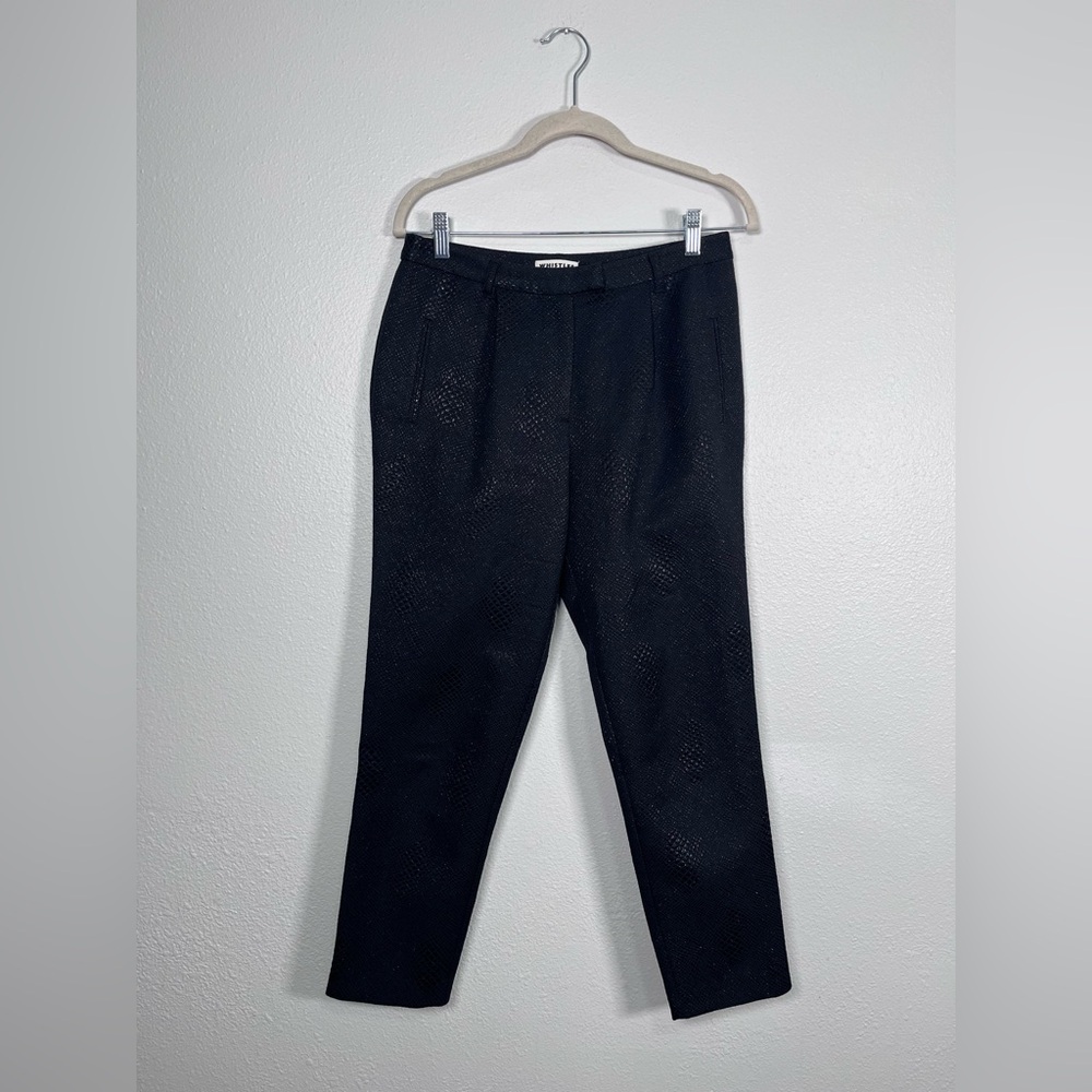 Whistles Elegant Black Textured Trouser Dress Pants size 6